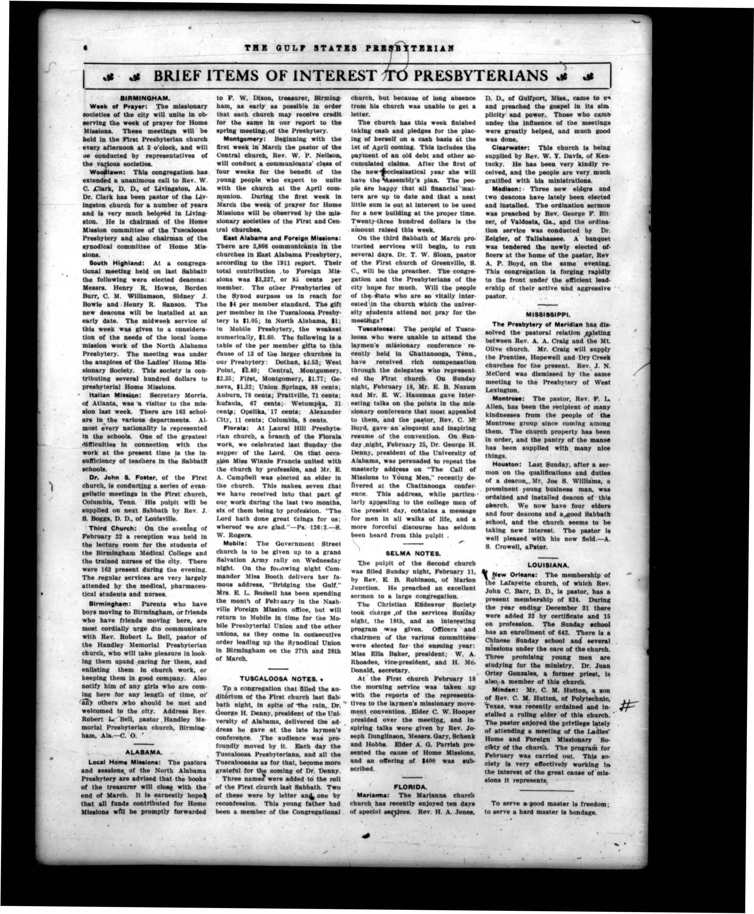 Medical Students Regulars at Third Presbyterian